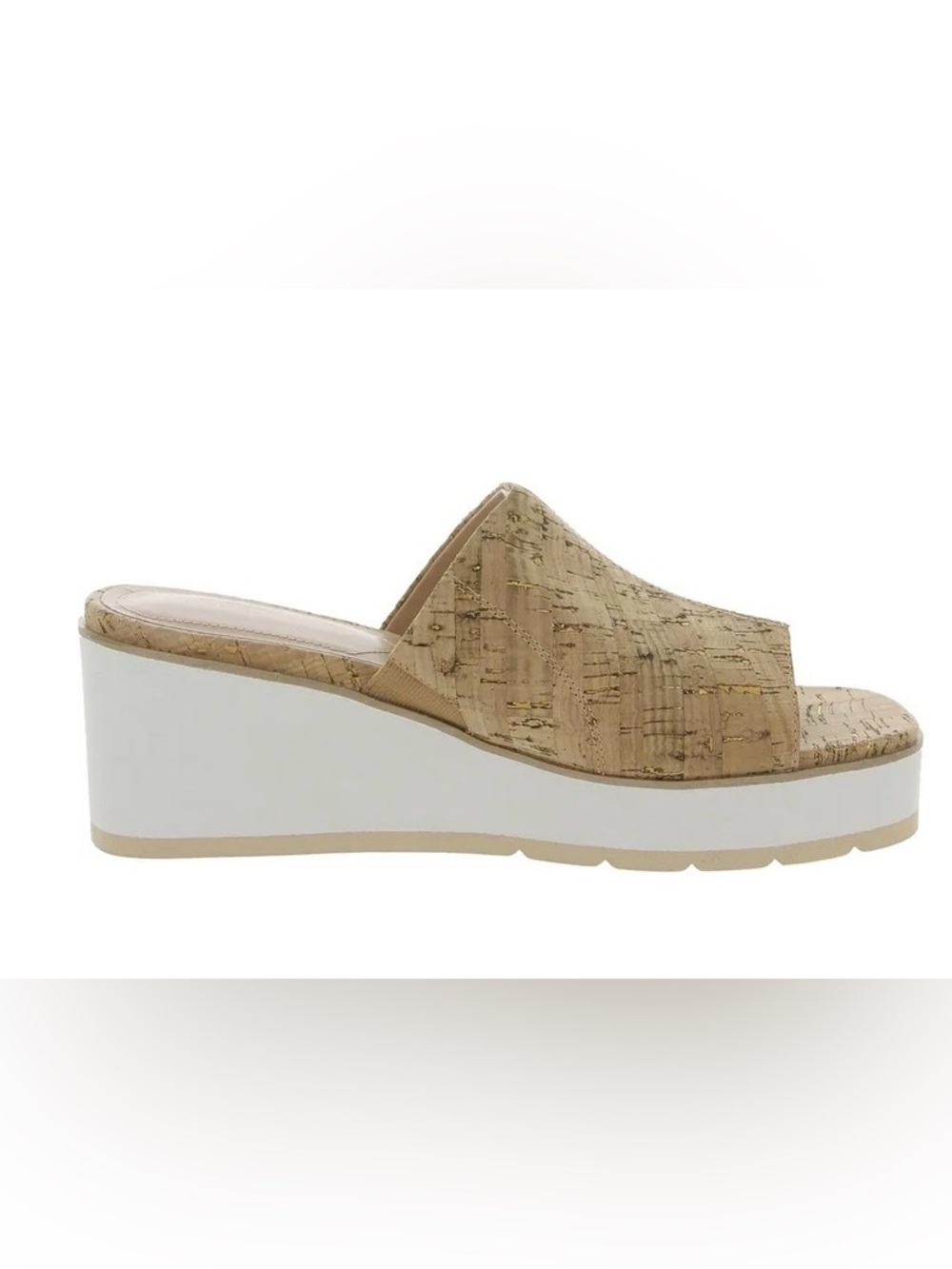 NYDJ Women’s Rysa Cork Slip-On Wedge Sandals Gold Accents Size 9 NWOT Neutral - Picture 5 of 13